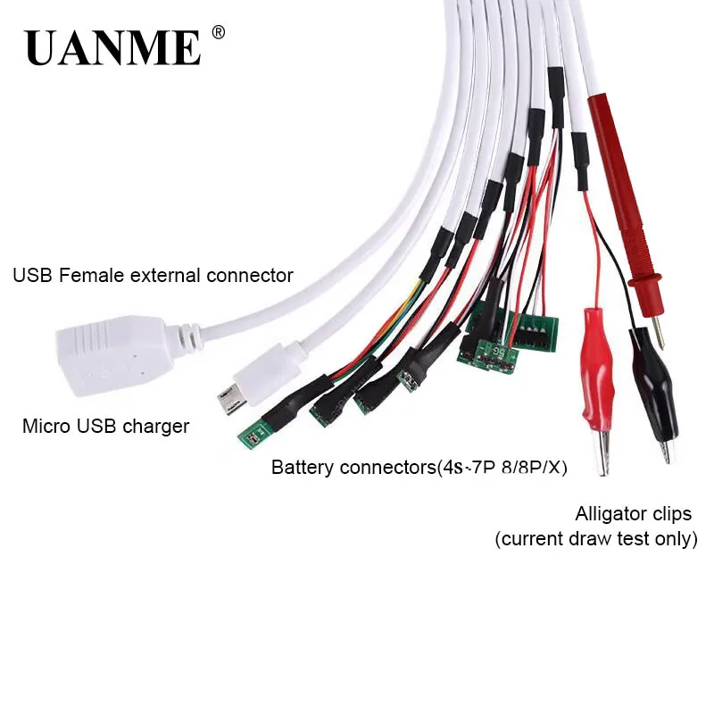 UANME профессиональный источник питания постоянного тока для телефона, Тестовый Кабель для iPhone 4S/5G/5S/5C/6/6s/6 p/6s p/7/7 p/8/8 p/8X инструменты для ремонта