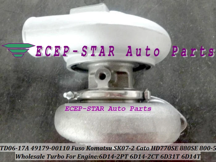 Бесплатная доставка TD06 17A 49179 00110 турбо для Mitsubishi Fuso SK07 2 Kato HD770SE 880SE CATO 5 Excavator 6D31 6D14