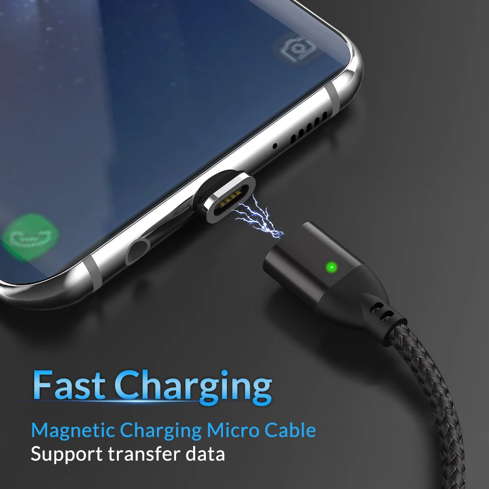 Кабель Micro USB TOPK магнитный для быстрой зарядки 1 м 3 а Samsung s6 s4 Note 6 5 Xiaomi 4X 4 Huawei P8