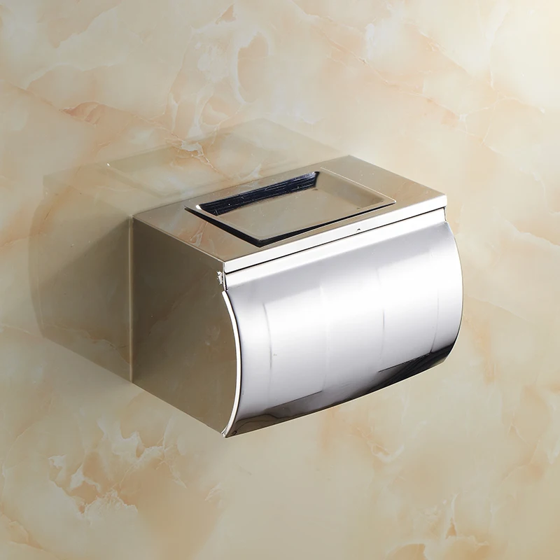 

Creative European Style Toilet Paper Box Tissue Stainless Steel Waterproof Towel Rack Toilet Paper Holder free shipping