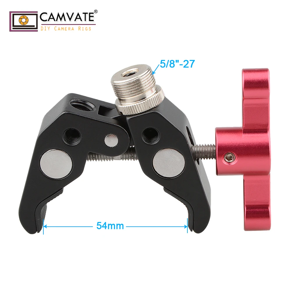 CAMVATE Супер Зажим краб плоскогубцы клип с 1/4 &quotдо 5/8&quot конверсионный винт (красная