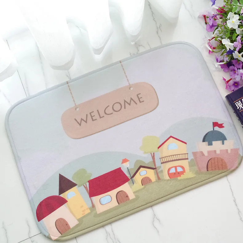 

CAMMITEVER Doormat Carpets Letter Welcome Entrance Mats Floor Kitchen Bathroom Non-slip Small Houses Rugs