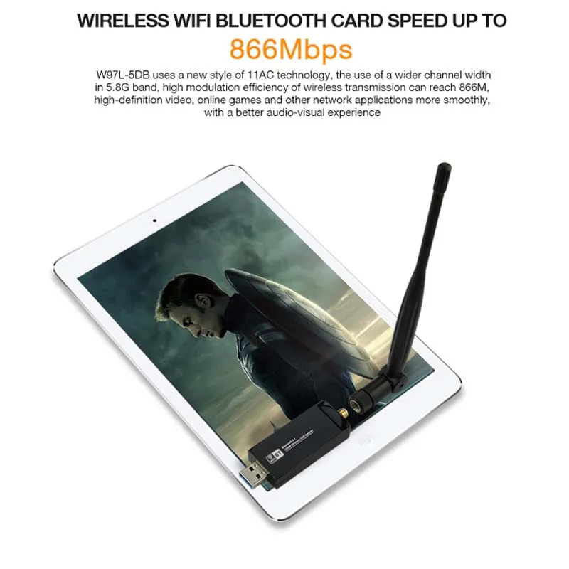 Bluetooth 4 1 беспроводной AC 1200 Мбит/с 5 ГГц WiFi USB 3 0 RTL8822BU чип LAN адаптер с высоким
