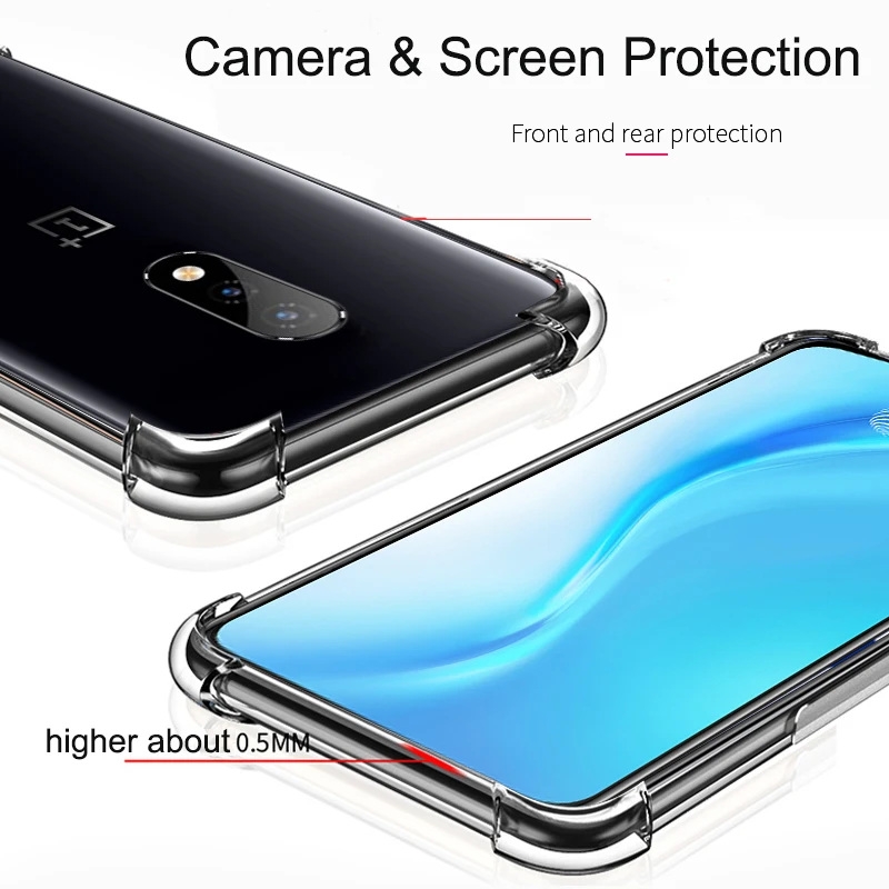 Чехол для Oneplus 7 Pro воздушная подушка мягкий силиконовый чехол из ТПУ One Plus 7T