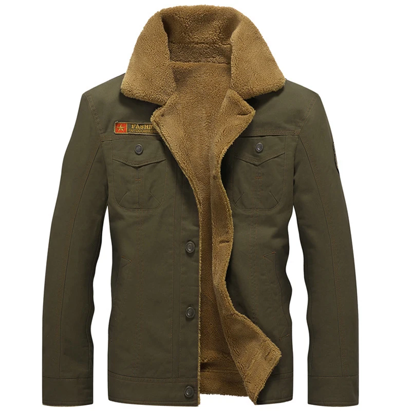 

2019 New Winter Bomber Jacket Men Pilot Jackets Warm Male Fur Collar Army Coat Tactical Mens Overcoat Plus Size 5XL Dropshipping