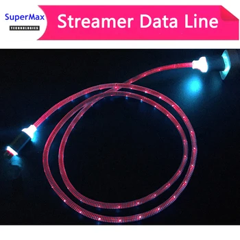 

10pcs 2A Streamer Data Line data cable LED Light USB Cable Suitable For iPhone/Android Charger 1M
