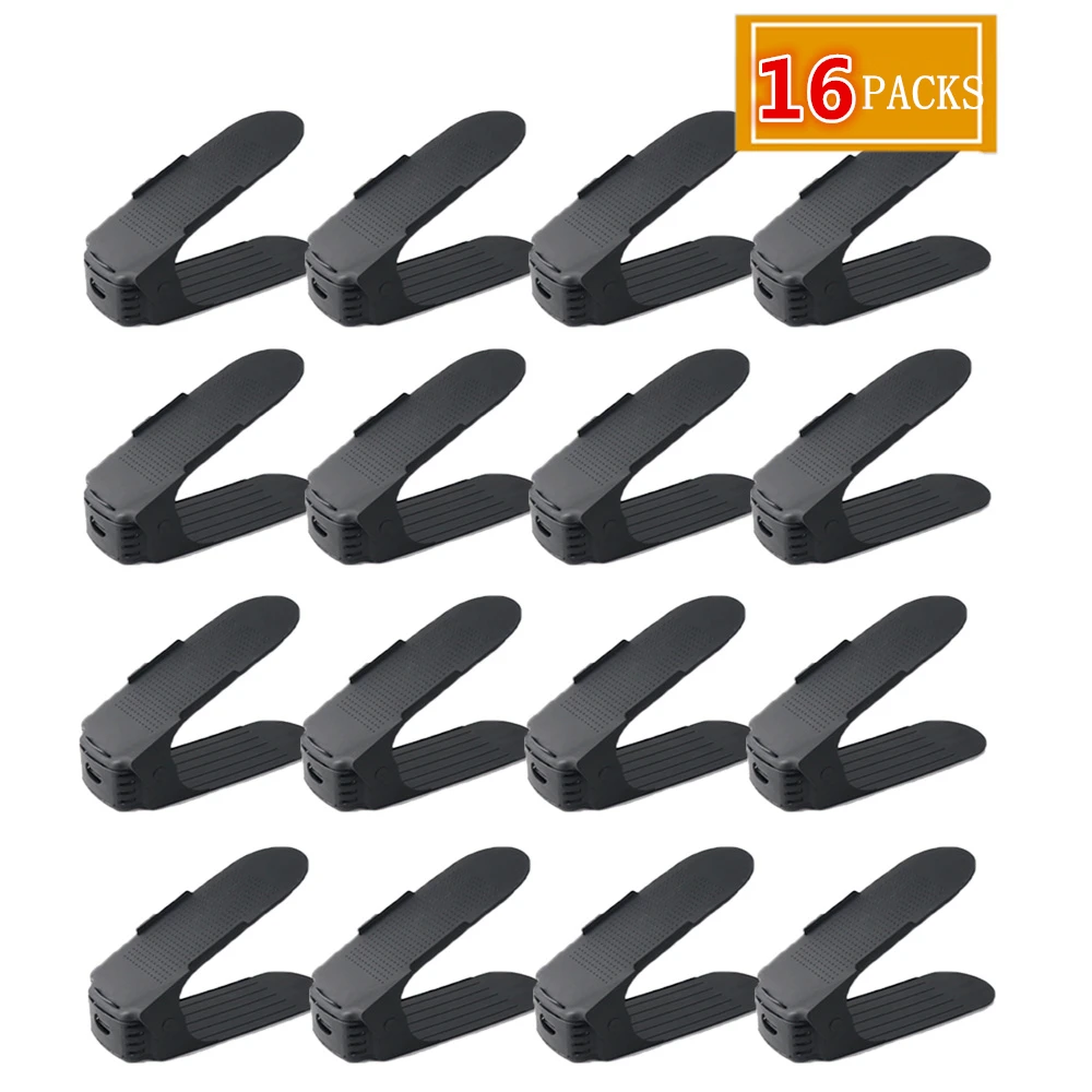 

16PCS Double Shoe Organizer Modern Shoes Rack Shoe Storage Cleaning Cabinet Shoes Organizers Convenient Rangement Stand Shelf