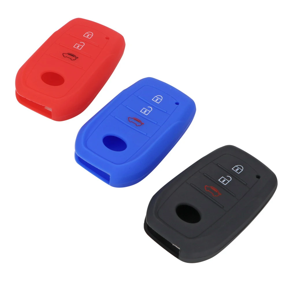 

LEEPEE Key Fob Shell 3 Buttons Key Case Cover Car Key Shell Silicone Remote For TOYOTA HIGHLANDER Auto Replacement Parts