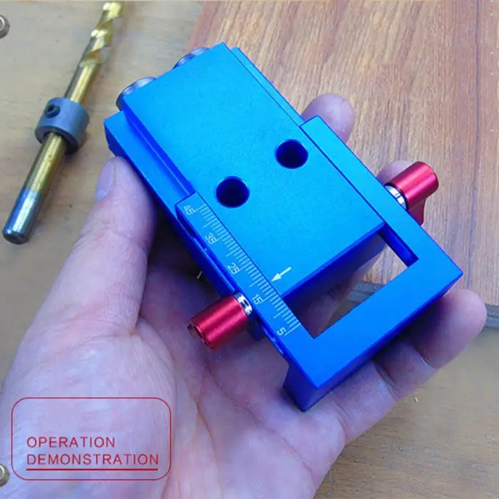Mini Pocket Hole Jig Kit Link System 3 Step Drill Bit Slanted Dowel Jig Tool Set 