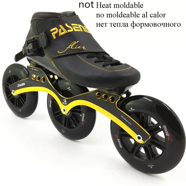 PASENDI Heat moldable CARBON racing inline speed skate 3 wheels roller skate 125in Skate Shoes