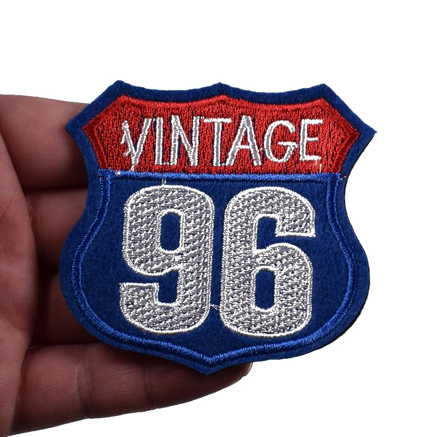 1Pcs VINTAGE 96 Patch for Clothing Iron on Embroidered Sew Applique