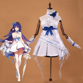 

Cos Girl Wedding Dress Short Style Game Honkai Impact 3 Raiden Mei Cosplay Costumes For Women Halloween Party