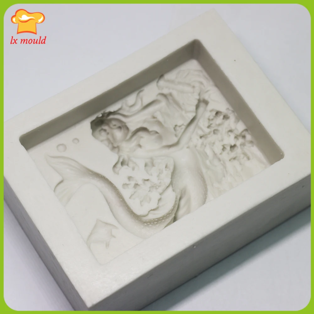 2D силиконовая Русалка Мыло Форма для полимерной глины океан богиня Мыло Плесень красота ручной работы Свадебная декоративная форма