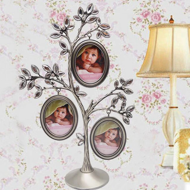 family tree metal Photo Frame wedding gift newborn baby birthday gift ...