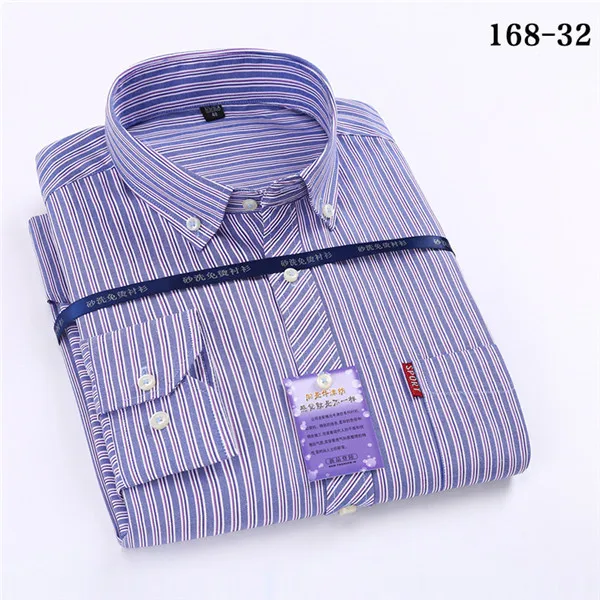 Модная мужская Высококачественная оксфордская теплая прядильная хлопковая рубашка мужская с длинным рукавом клетчатая рубашка тонкая деловая Мужская Толстая рубашка - Цвет: BE716832