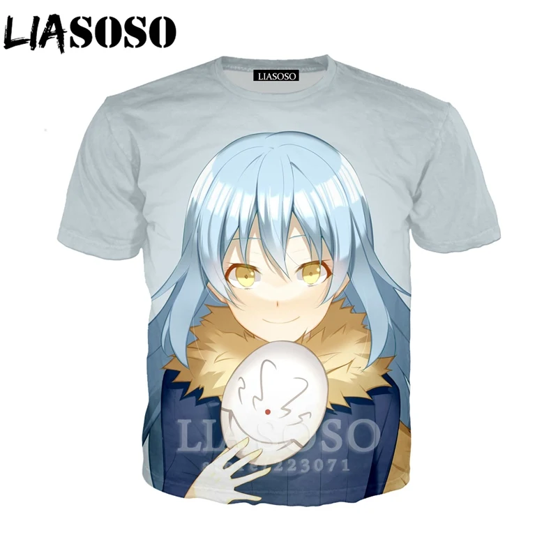 LIASOSO/Летняя мужская и женская футболка с 3D принтом аниме JThat Time I Got Reincarnated as a Slime
