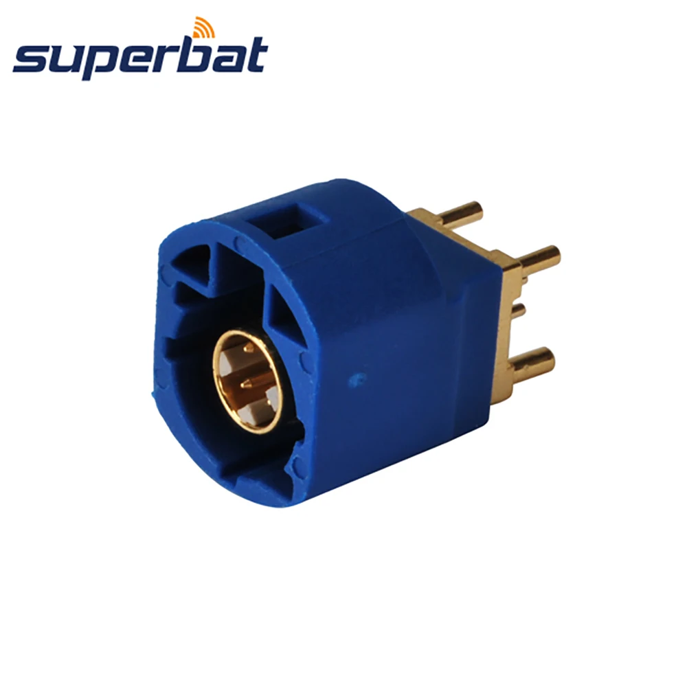 Superbat Fakra C Female Jack PCB Mount Straight 4 Contact Pin Connector for Blue GPS Telematics or Navigation