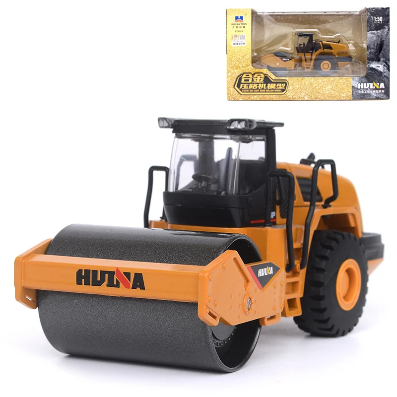 

HUI NA TOYS 1:50 Engineering Truck Toy Simulation Alloy Road Roller Static Trucks Model Car For Boys Gift