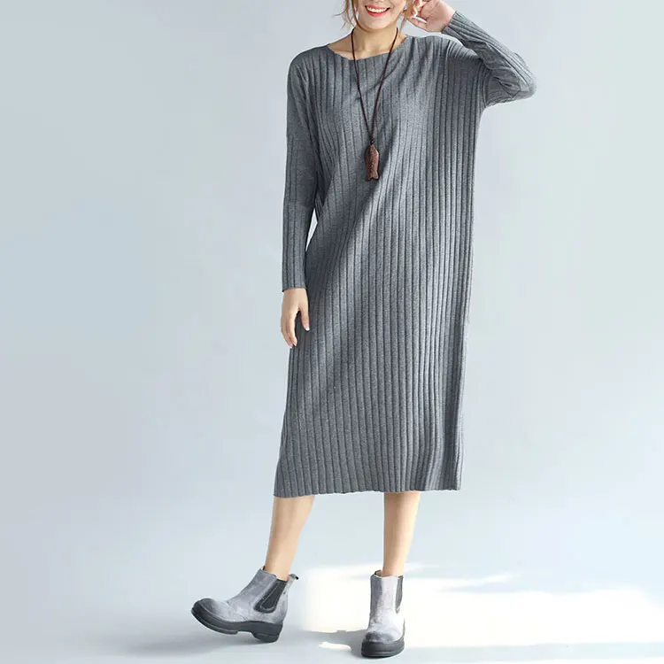 Women Autumn Long Dresses Knitted Clothing Korean Female Sweater Dress 2018 New Long Sleeve Fall Clothing CH794 (8)