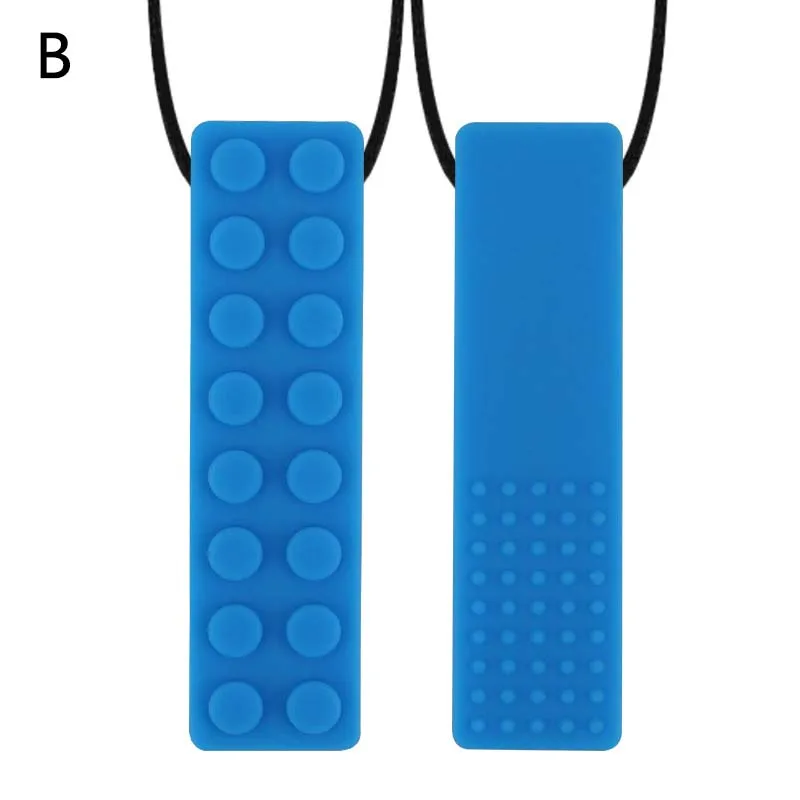Новинка, 1 шт., сенсорное жевательное ожерелье, кирпич, жевательный детский силиконовый карандаш, Прорезыватель для зубов, игрушка, высокое качество, ПВХ