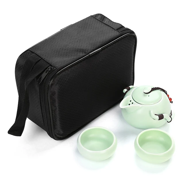 Portable Tea set include 1 Teapot 2 Teacups 1bag,Beautiful and easy