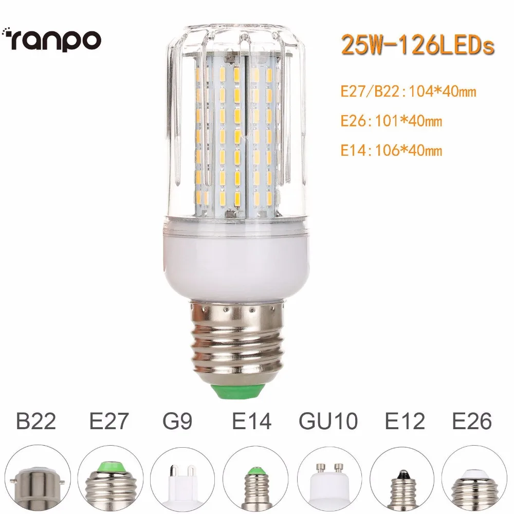 4014 SMD СВЕТОДИОДНЫЙ Светодиодная лампа кукуруза E27 E26 E14 E12 B22 GU10 G9 высокое Мощность AC
