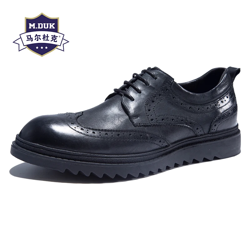 

men's business casual Genuine leather shoes spring autumn summer youth British retro bullock all-match cowhide breathable male