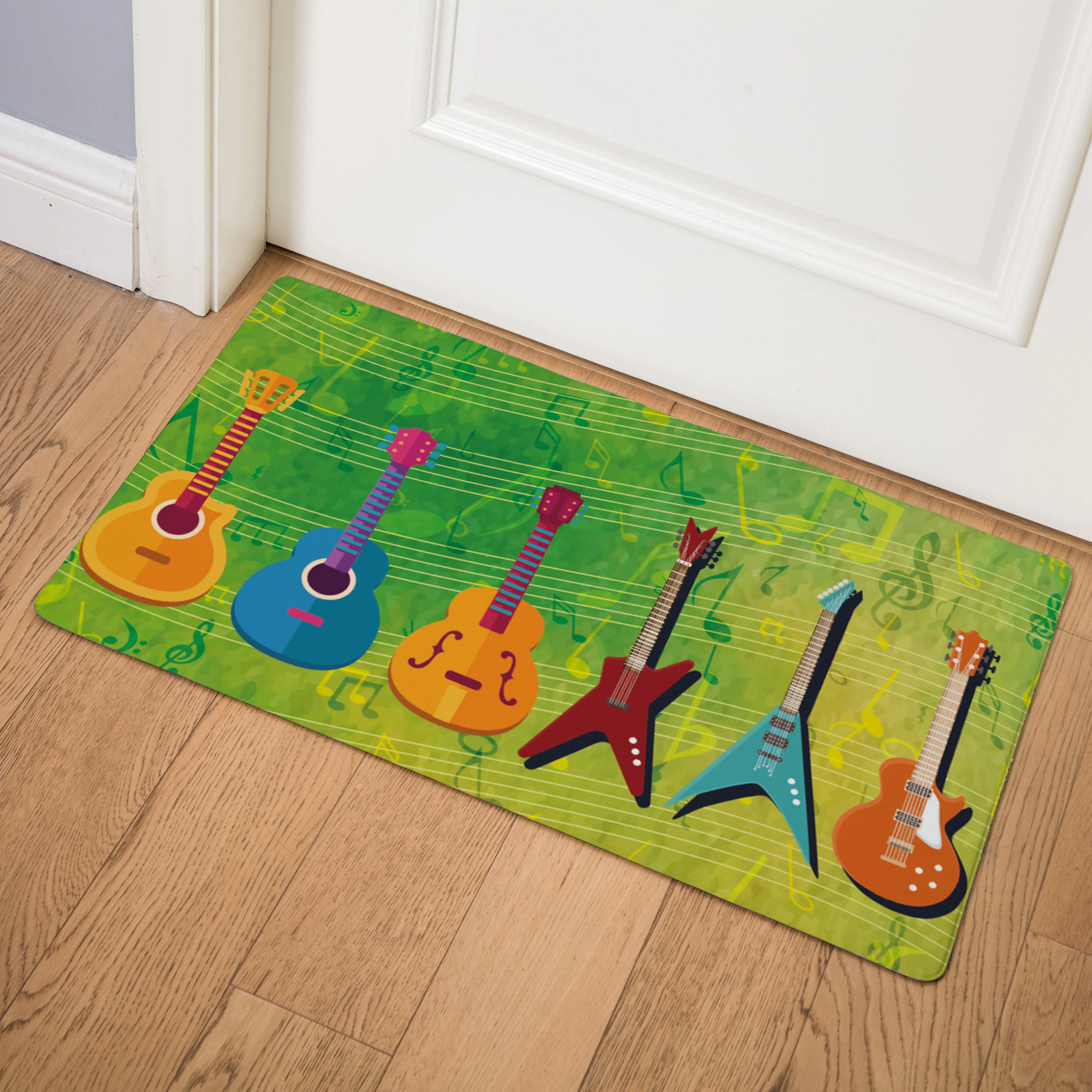 cheap Music Guitar Home Mat long Door carpet Outdoor Entrance Welcome Pad Soft Carpet Doormat Indoor Bathroom Kitchen Rugs Floor Mats