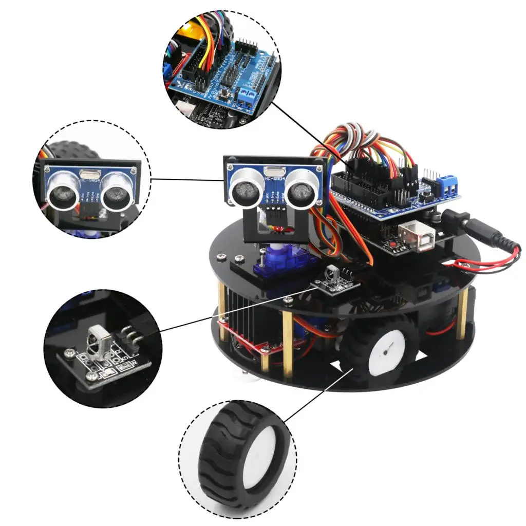 10 компл./лот LAFVIN Смарт черепаха робот автомобильный комплект для Arduino DIY Набор для сборки в комплекте с обучающим руководством