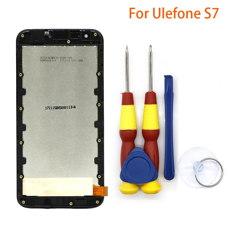 Сенсорный ЖК экран дисплей для Ulefone S7 дигитайзер в сборе с рамкой запасные части +