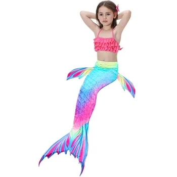

2018 3PCS/Set HOT Kids Girls Mermaid Tails with Fin Swimsuit Bikini Bathing Suit Dress for Baby Girls For Swiming Clothing