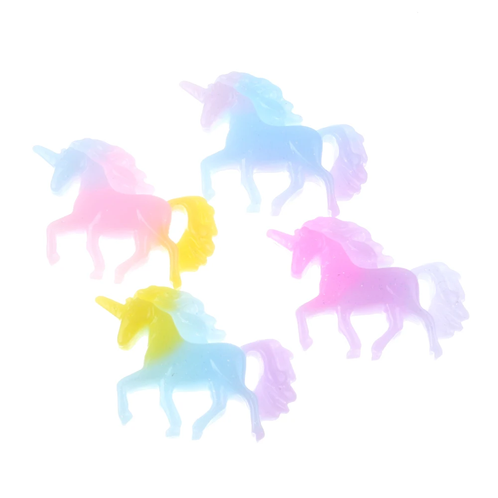 

20pcs Gradient Resin Unicorn Decoration Flatback Cabochon Embellishment For Scrapbook DIY Accessoris