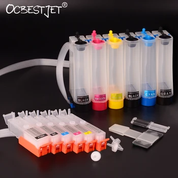 

6Colors/Set For Canon PGI-170 CLI-171 Continuous Ink Supply System CISS Ink Tank With ARC Chip For Canon PIXMA MG7710 Printer