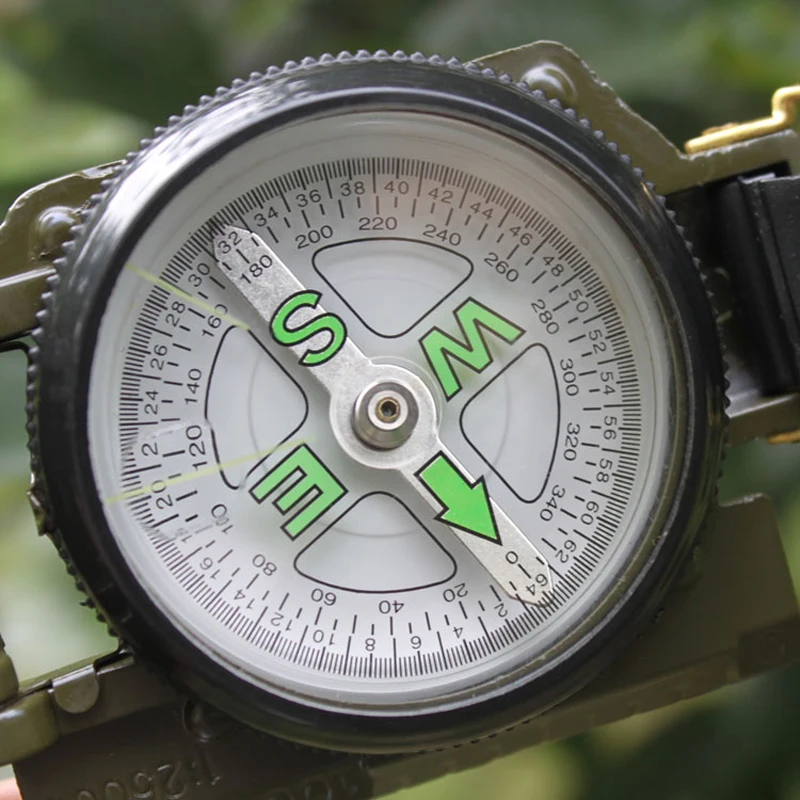 Askco портативный армейский зеленый складной объектив компас металлический военный марширующий линзатический походный компас