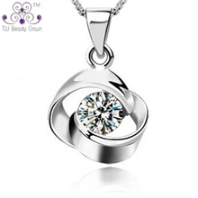 Высокое качество и розничная ювелирные изделия 925 серебро белый AAA кубический цирконий кулон ожерелья для женщин