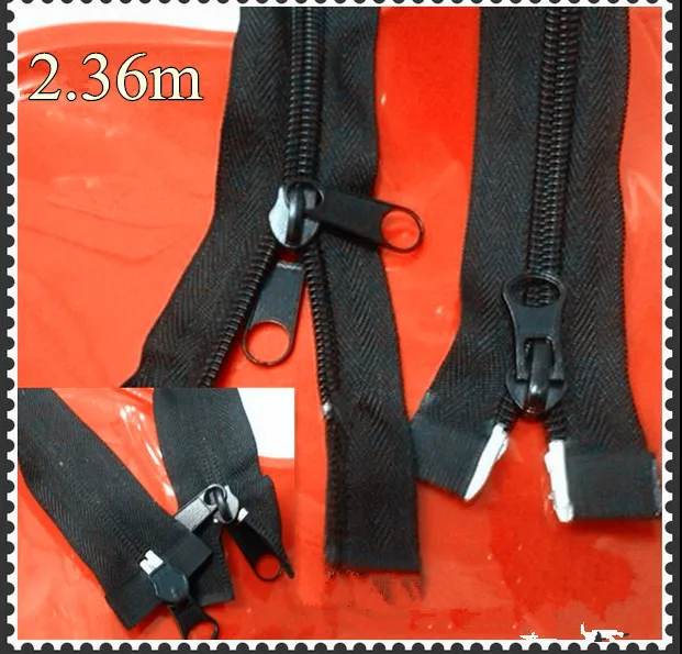 236cm nylon long zipper 3pcs/lot NO.5 double slider/3 puller/reversible