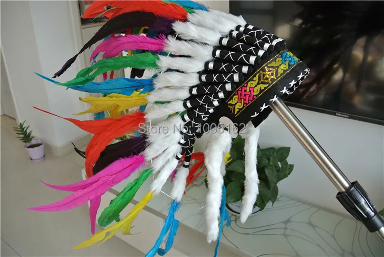 

21 inch high Indian feather Headdress war bonnet hat feather costumes for costume party
