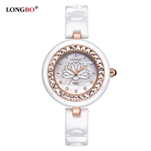 LONGBO Luxury Brand Женщины Смотреть Мода Повседневная Керамическая Кварцевые Часы Аналоговые Дамы Платье Часы Relogion Feminino Наручные Часы 6127