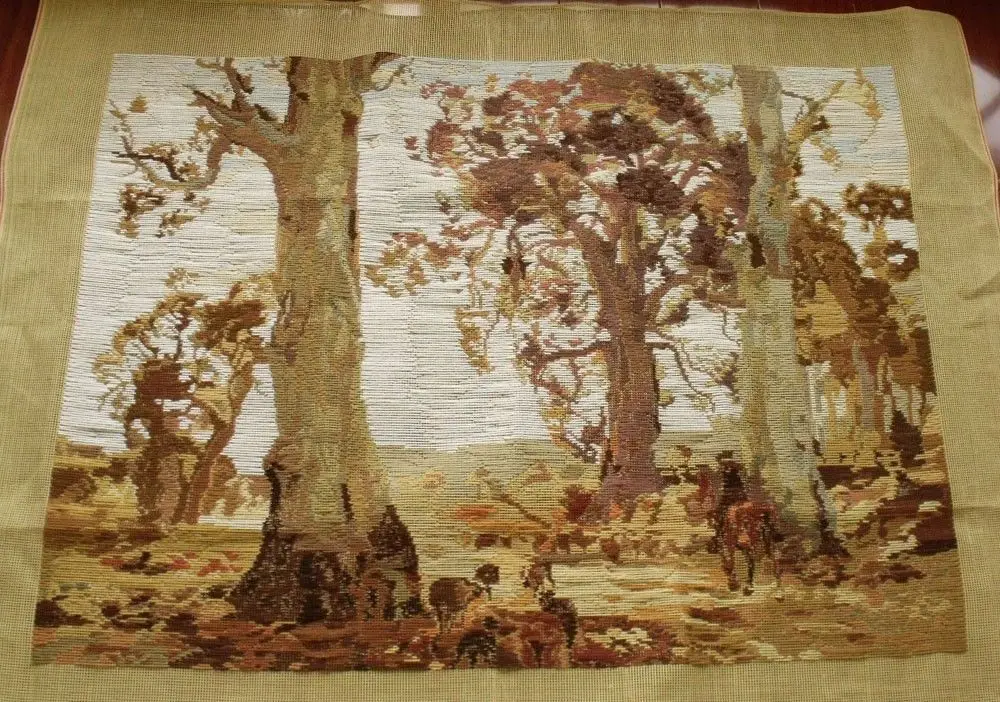 45" HUGE Tramme Needlepoint Tapestry KITAutumn Scenery With Wool Yarn