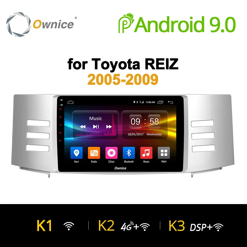 

Ownice K1 K2 K3 9" Octa 8 Core Android 9.0 car radio player GPS Navi for Toyota Reiz Mark X 2005 2006 2007 2008 2009 DVD 4G LTE