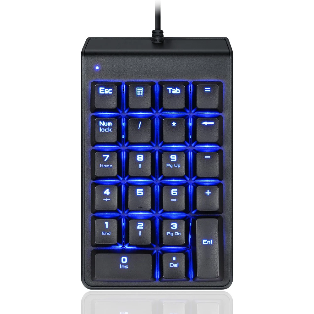 

Motospeed K22 Mini Mechanical Keyboard Numeric Keypad Wired Blue Backlight Keyboard 22 Keys Mini Numpad Extended Layout For PC