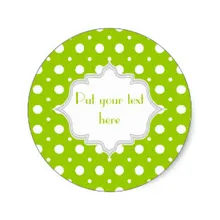 3,8 м Современный зеленый лайм, белый узор в горошек, сделанные на заказ классические круглые наклейки