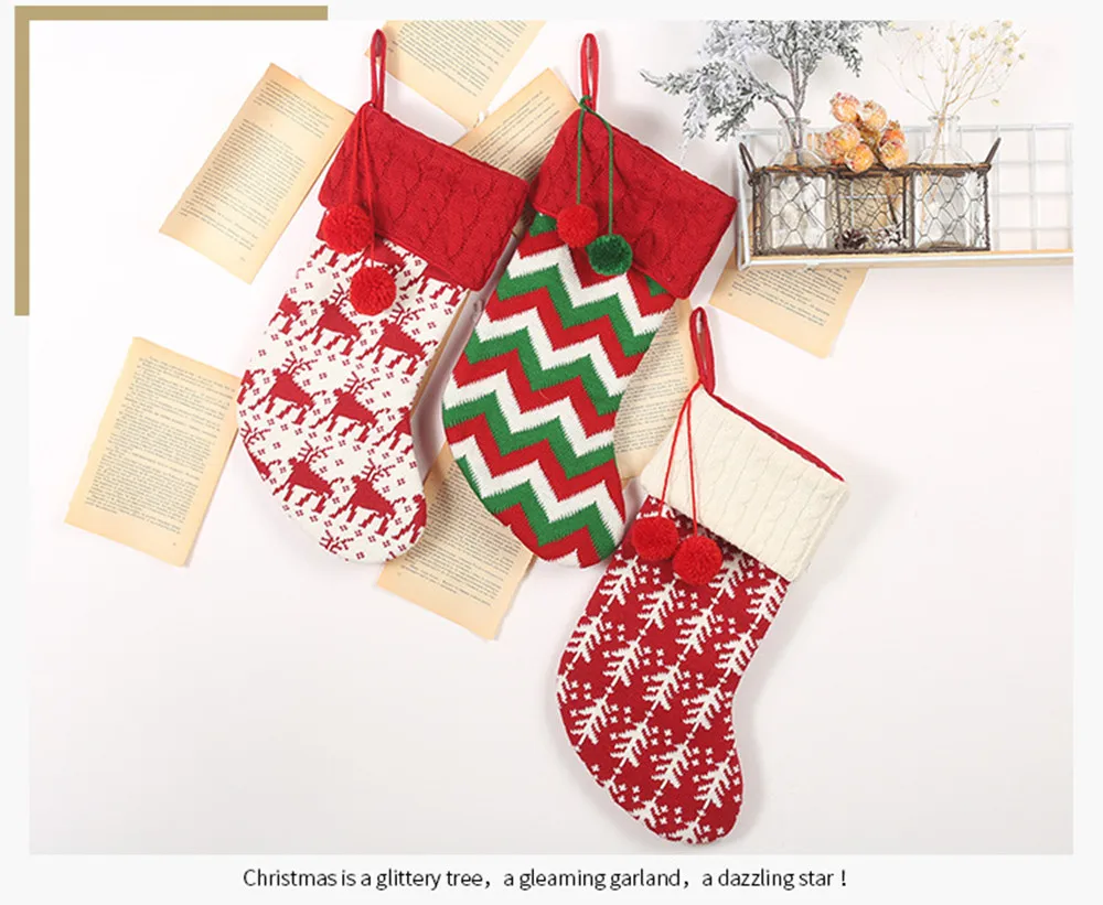 Рождественские чулки украшение для рождественской елки украшения Новогодняя конфетная сумка подарочные носки Noel Dragee сумки рождественские подарки