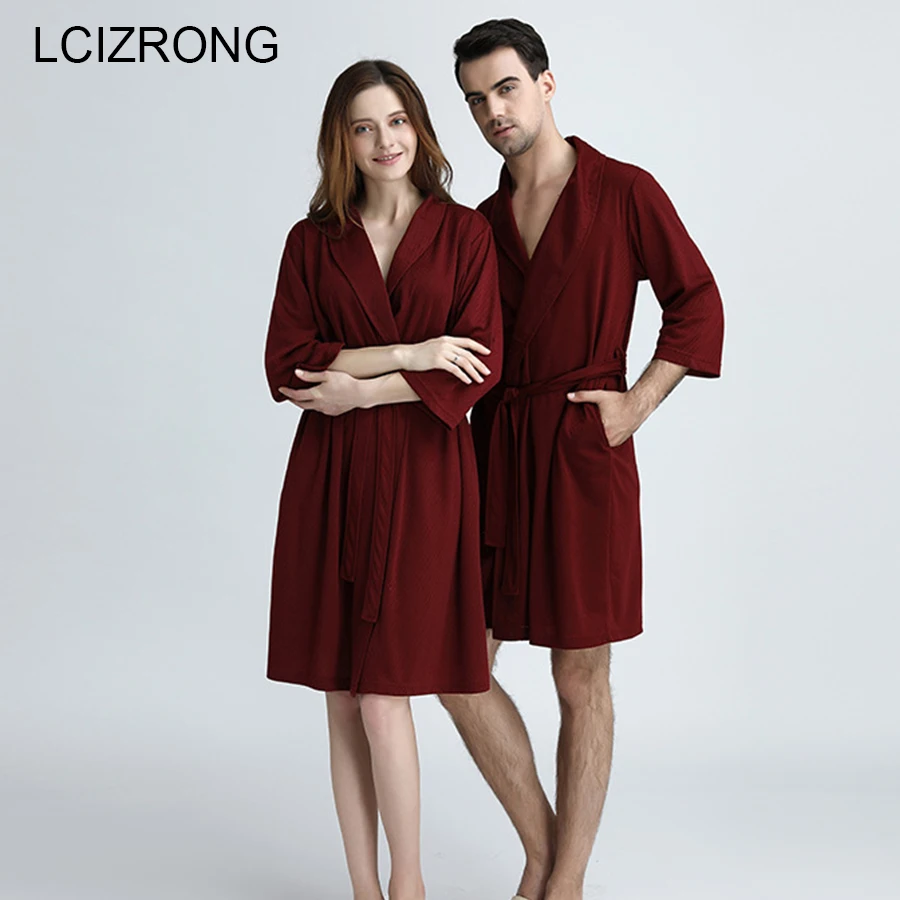 

Spring Sexy Couple Bath Robes Women Plus Size Absorbent Bridesmaid Robes Summer Soft Unisex Dressing Gown Bathrobe Female