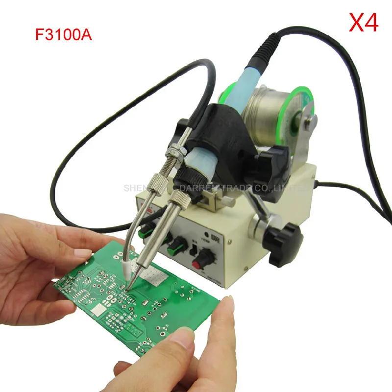 Automatic feeding tin thermostatic soldering station soldering iron Teclast  multi-function foot soldering machine F3100A 4PCS
