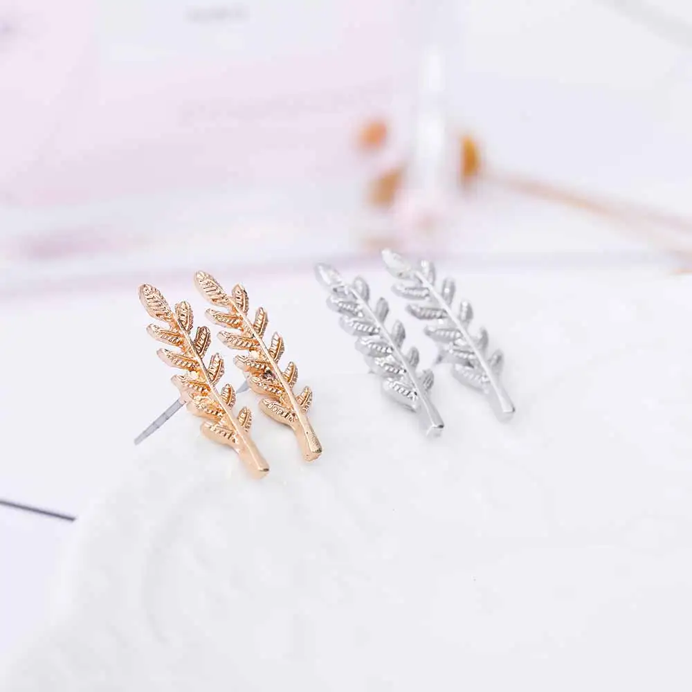 KISSWIFE 2018 New Vintage Leaves Earrings for women Beautiful tree leave Earrings or like Feather Earrings Ear clip