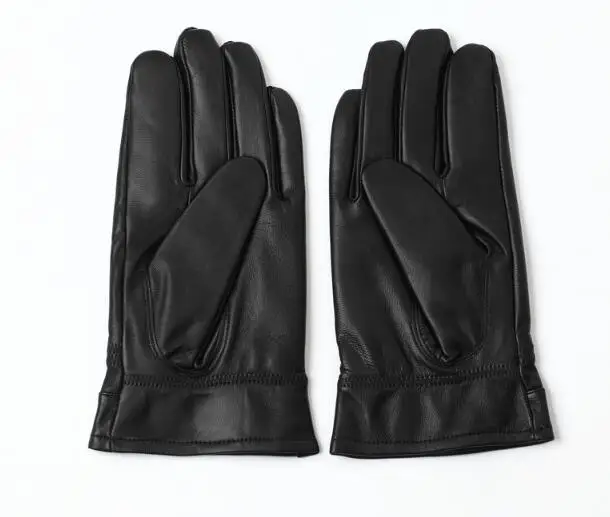 Мужские натуральная зимние кожаные перчатки теплые плюс бархатные перчатки для уличной езды перчатки мужские вождения овчины ksr303