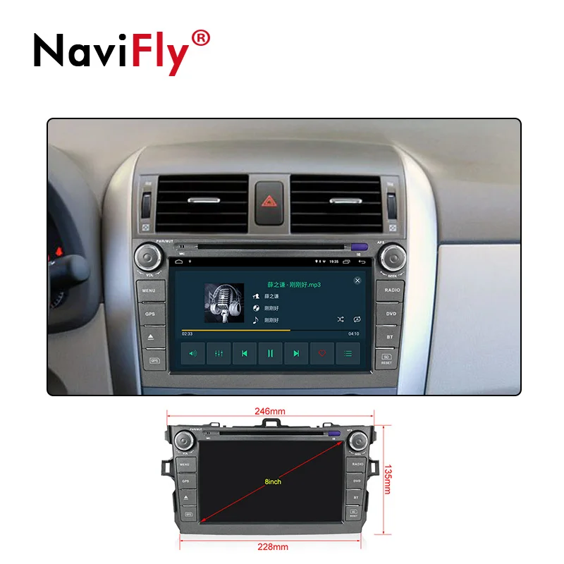Sale 2din 2+32G Android 9.1 Car dvd multimedia player for Toyota corolla 2007 2008 2009 2010 2011 radio FM WIFI USB GPS Navigation 4