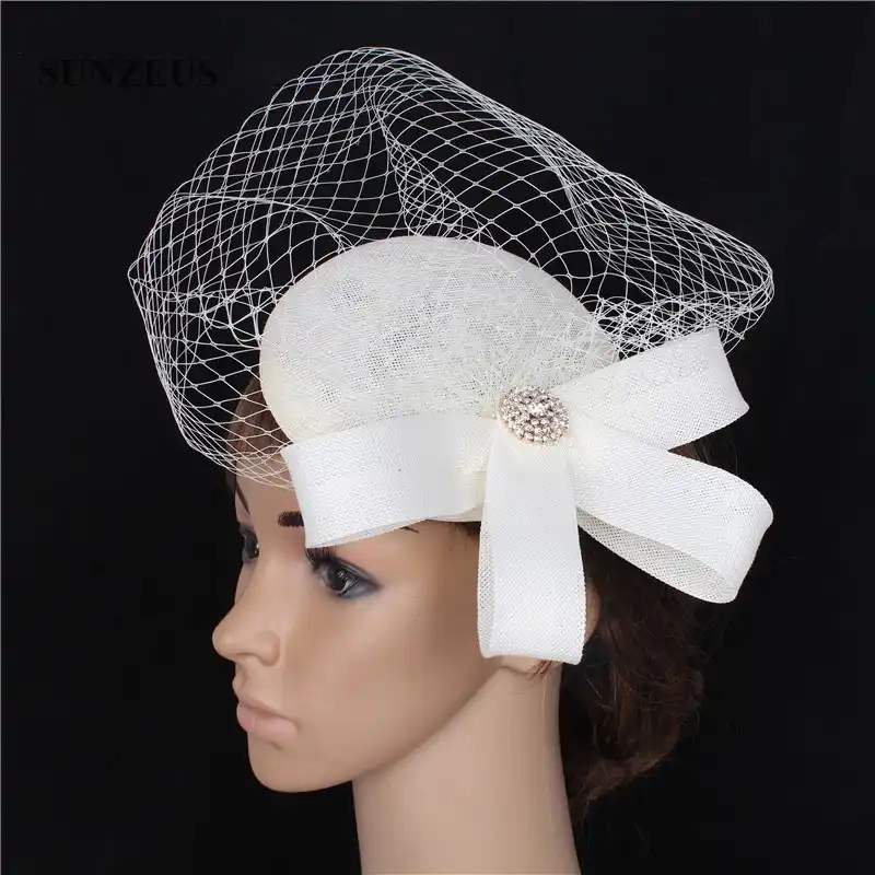 Charming Small Hats With Face Veil Bridal Hair Accessories Ladies