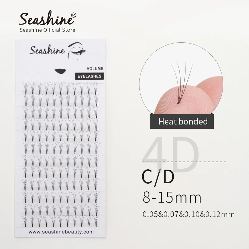 

1 Tray 4D Seashine Lashes Premade Fans Volume Eyelashes Individual Short Stem Silk Eyelash Extensions 120 Fans Free Shipping